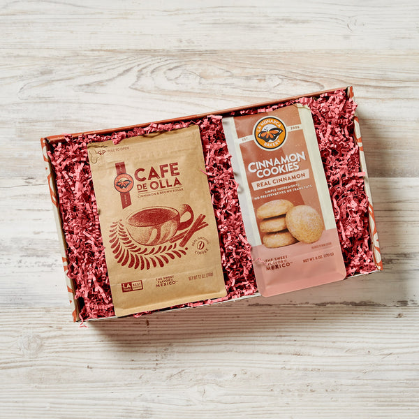Gift set with cafe de olla and mexican cinnamon cookies