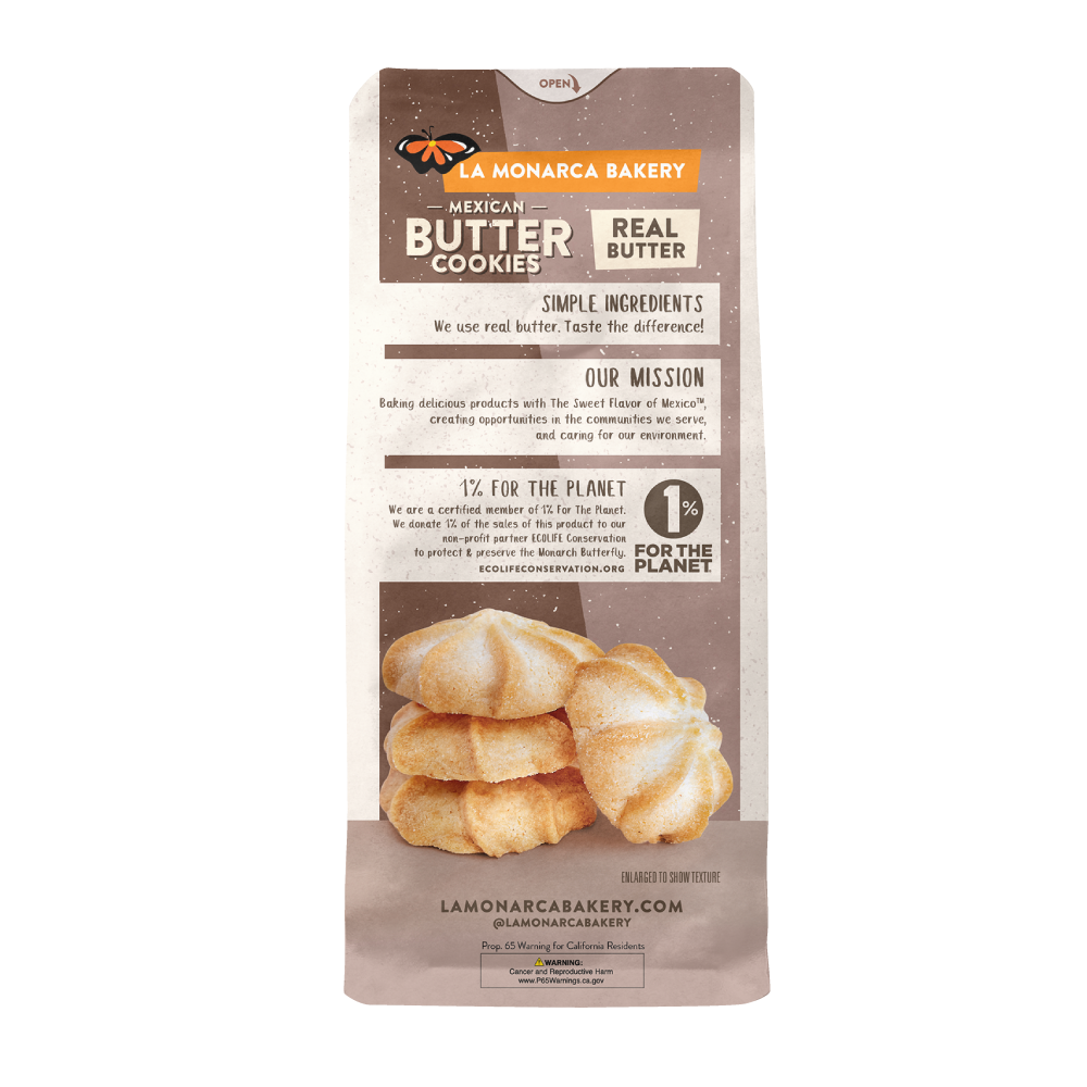 Mexican Butter Cookies 3.6 oz Bag Back