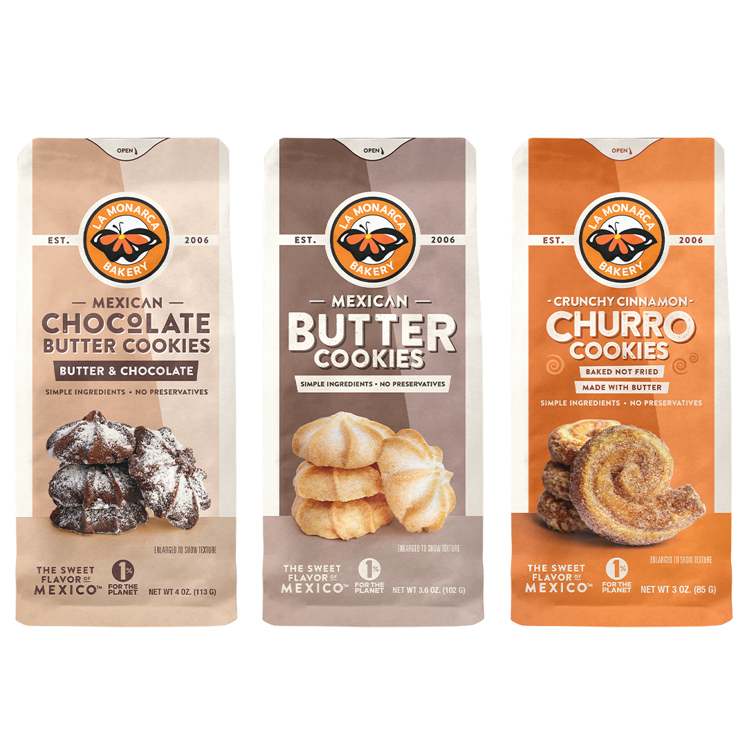 Mexican Cookie Variety Pack - Chocolate Butter, Butter and Churro