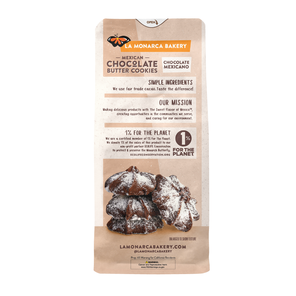 Mexican Chocolate Butter Cookies 4 oz Bag Back