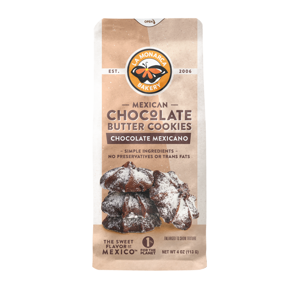 Mexican Chocolate Butter Cookies 4 oz bag Front