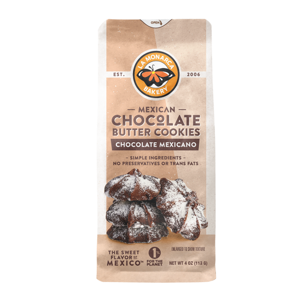 Mexican Chocolate Butter Cookies 4 oz bag Front