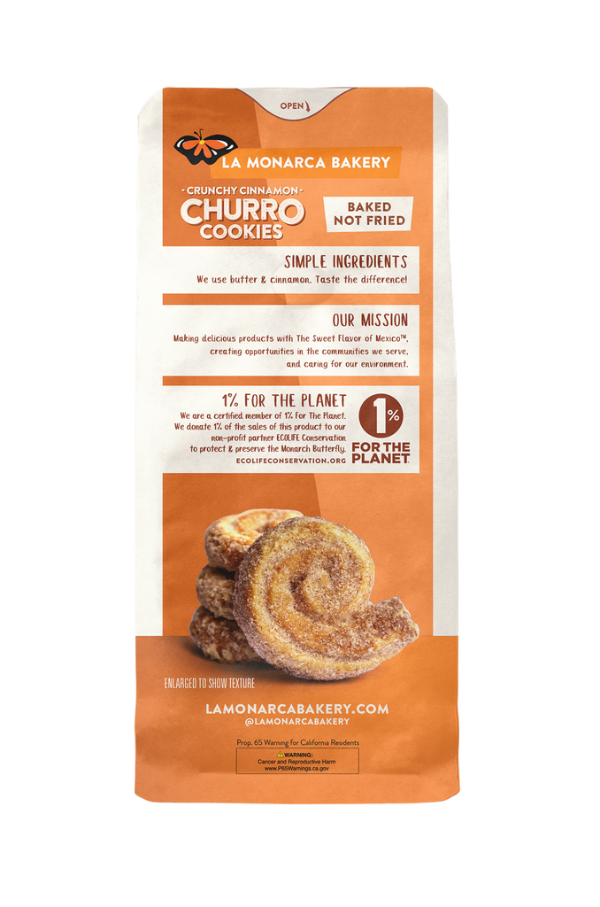 La Monarca Bakery Churro Cookie 3 oz Back