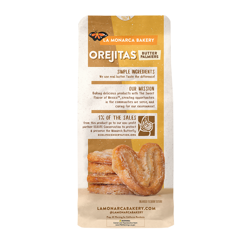 Back of Bag of Orejitas Mexican Butter Palmiers