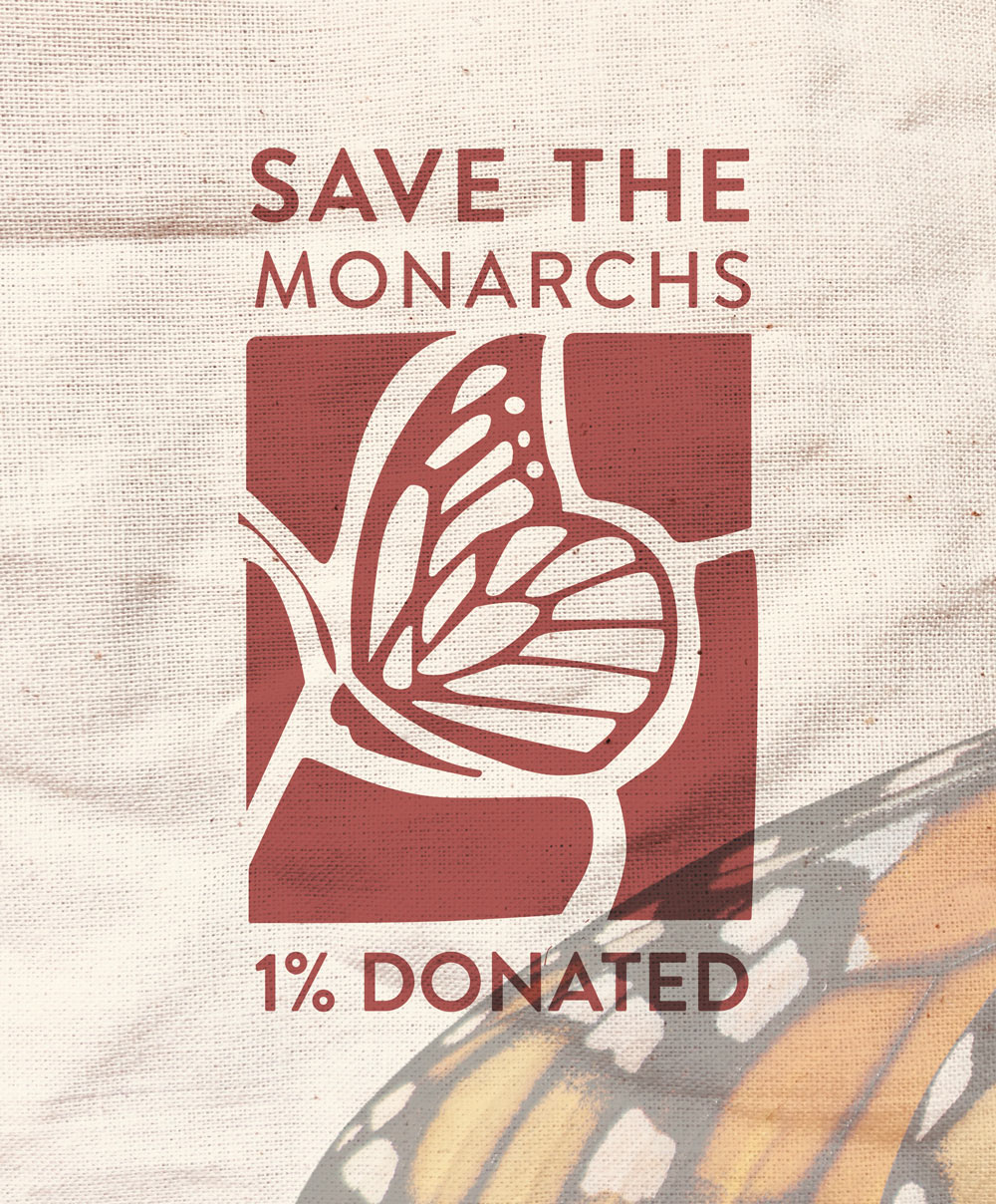 Save the Monarchs 1% Donated Graphic