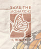 Save the monarchs 1% donated graphic 