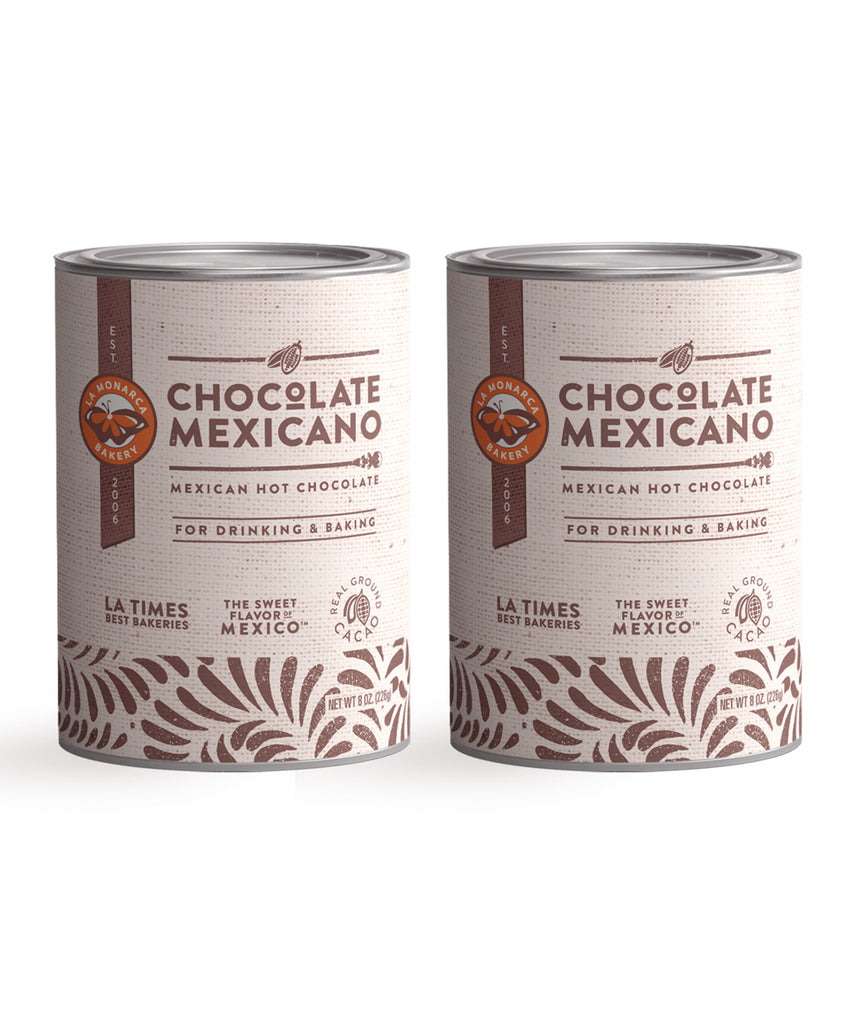 Two tins of Mexican hot chocolate
